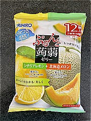 オリヒロ ぷるんと蒟蒻ゼリー　シチリアレモン＋北海道メロン １２個入(JAN: 4571157258522)